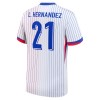 Maillot de Supporter France L. Hernandez 21 Extérieur Euro 2024 Pour Homme